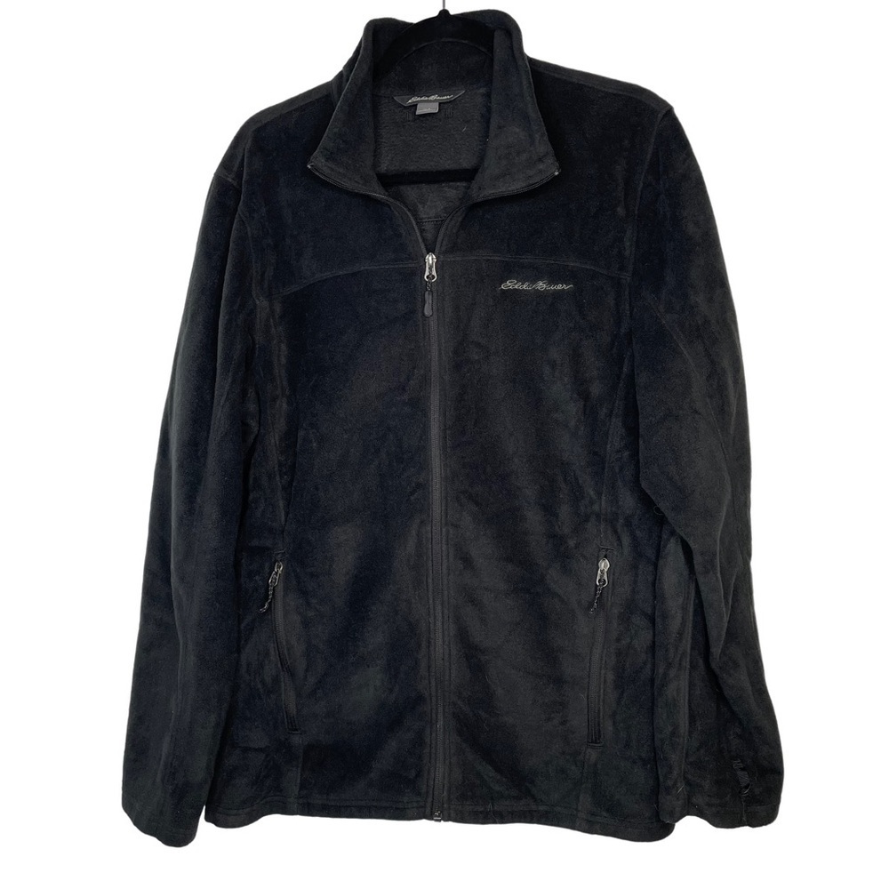 Eddie Bauer Black Full Zip Sweater - Mens L